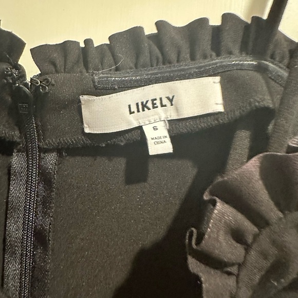 Likely Natalie Ruffled Mini Sheath Dress in Black size 6 - Picture 8 of 8